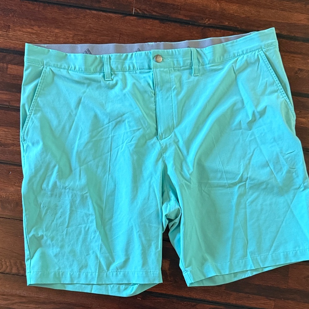 adidas Men's Light Blue Flat Front Shorts